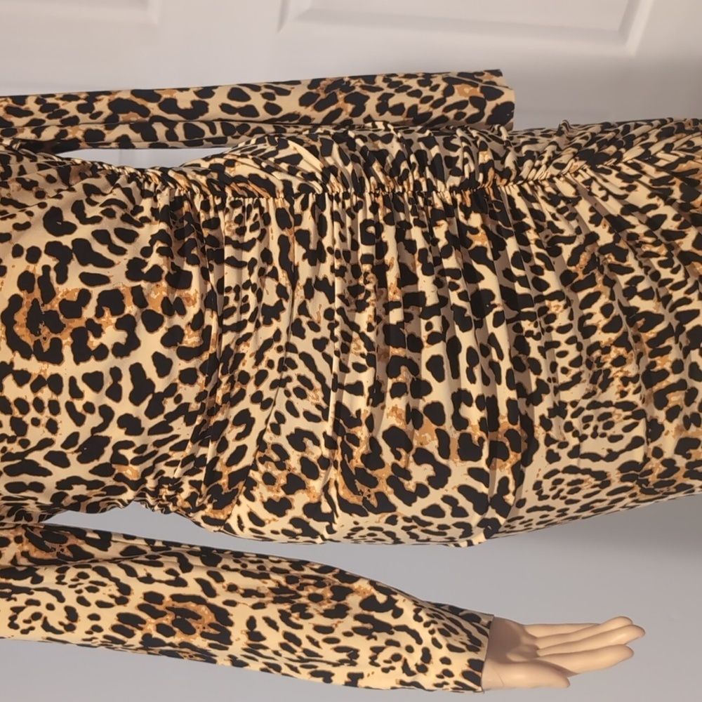 Norma Kamali Leopard Maxi Assymetrycal Dress - Picture 6 of 10